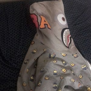 minions x bape colab grey bape hoodie